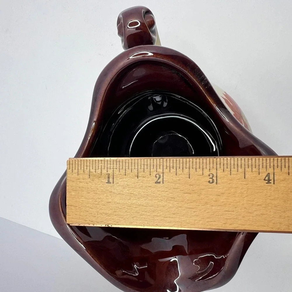 McCoy Grapes Pitcher 7515 Brown Cream Retro USA Vintage Pottery Jug Farmhouse